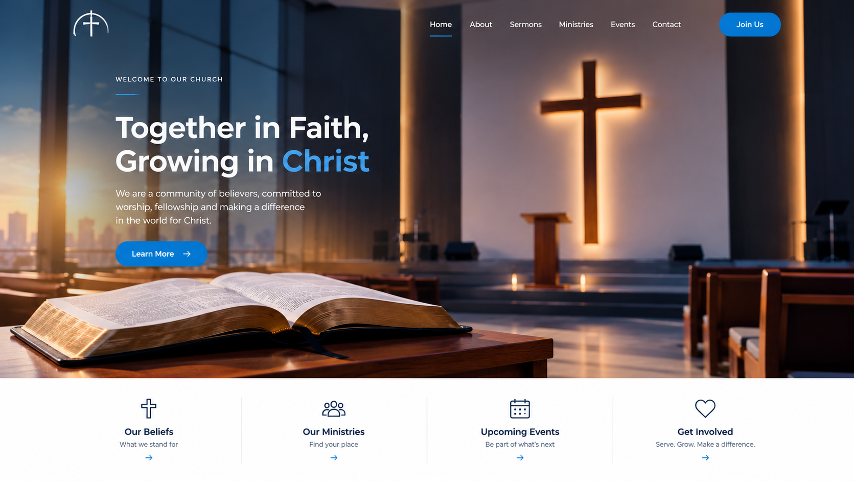 Church website developers in Nairobi Kenya showing a mobile friendly church website with sermons, events and online giving