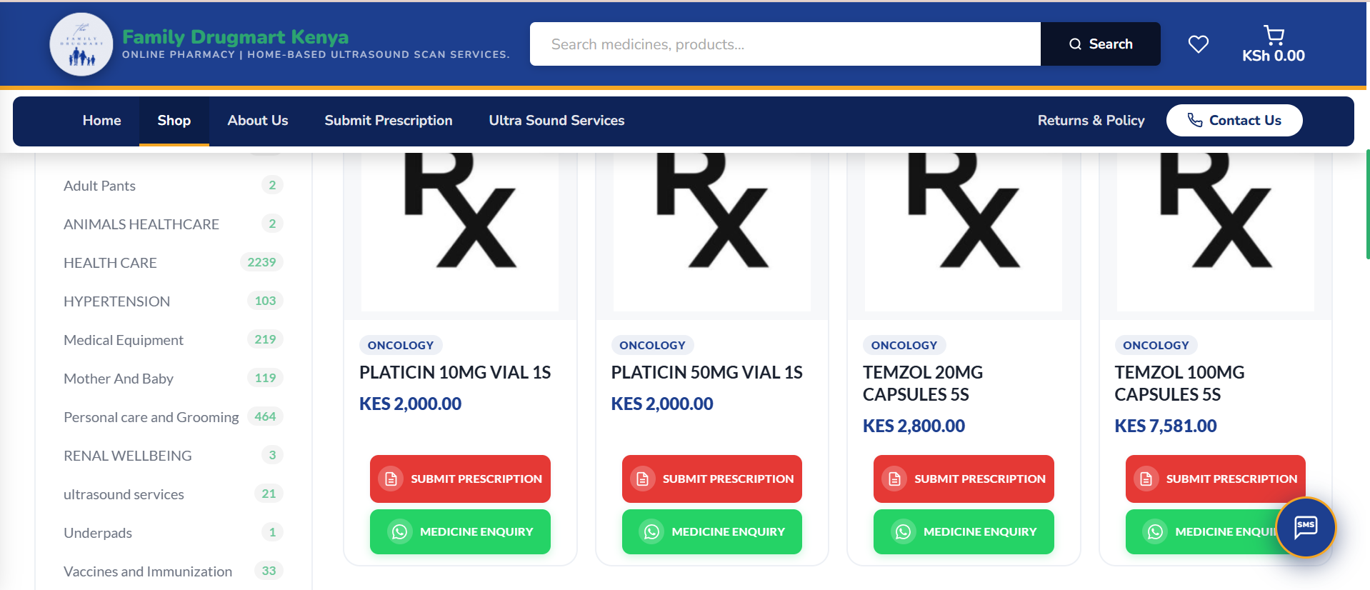 Family Drugmart Kenya - E-Commerce Website built by DevNovaTech Nairobi Kenya
