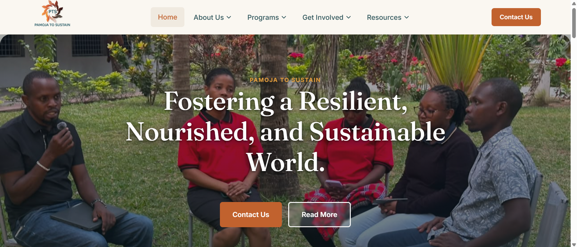 Pamoja2Sustain - NGO Website built by DevNovaTech Nairobi Kenya