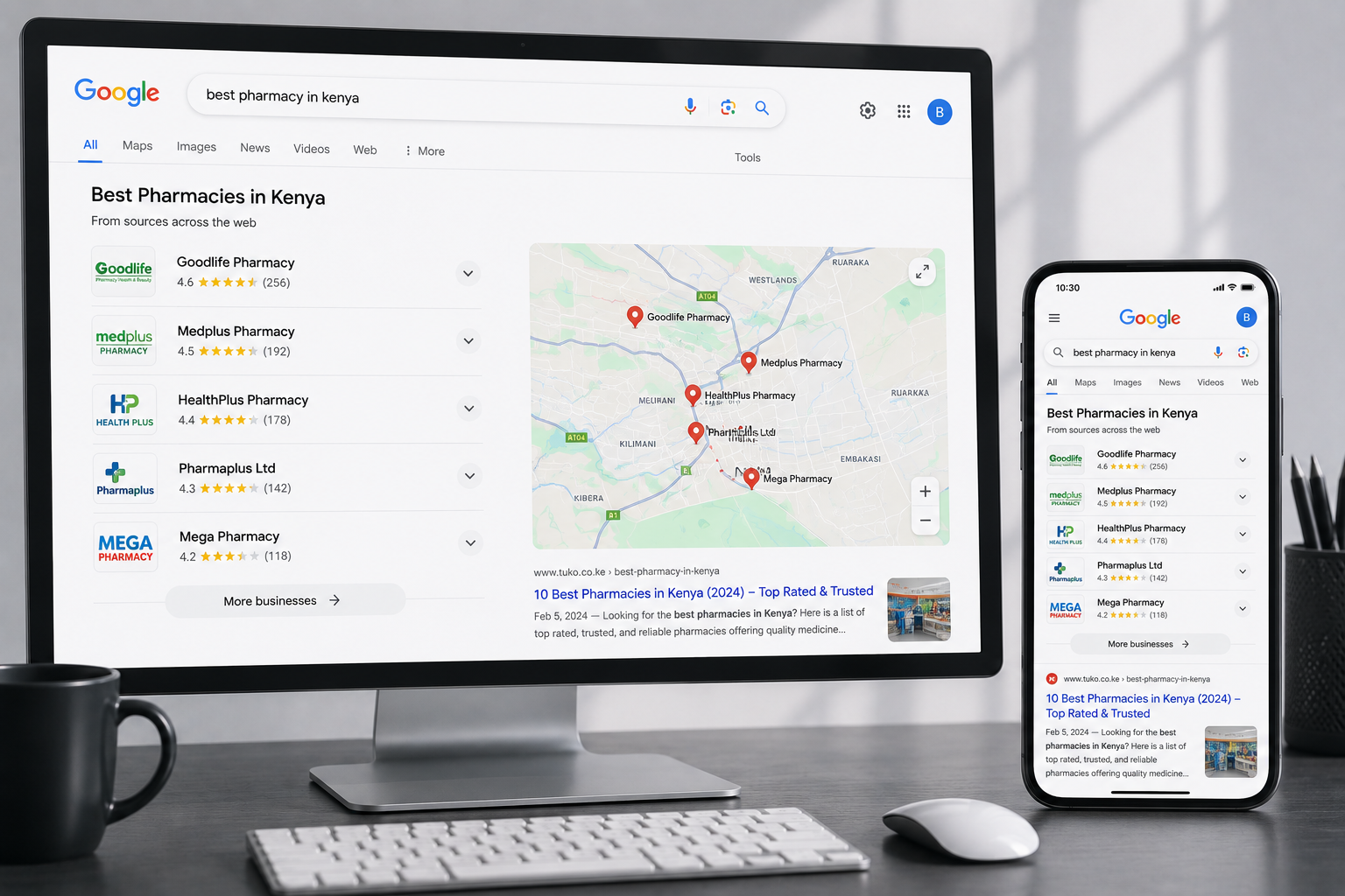 SEO services and digital marketing strategy for a business in Nairobi Kenya